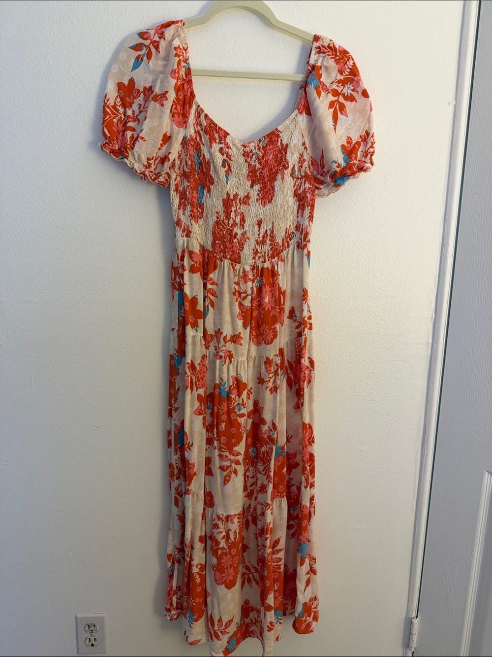 Women’s Floral Puff-Sleeve Maxi Dress